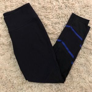 High waisted navy leggings